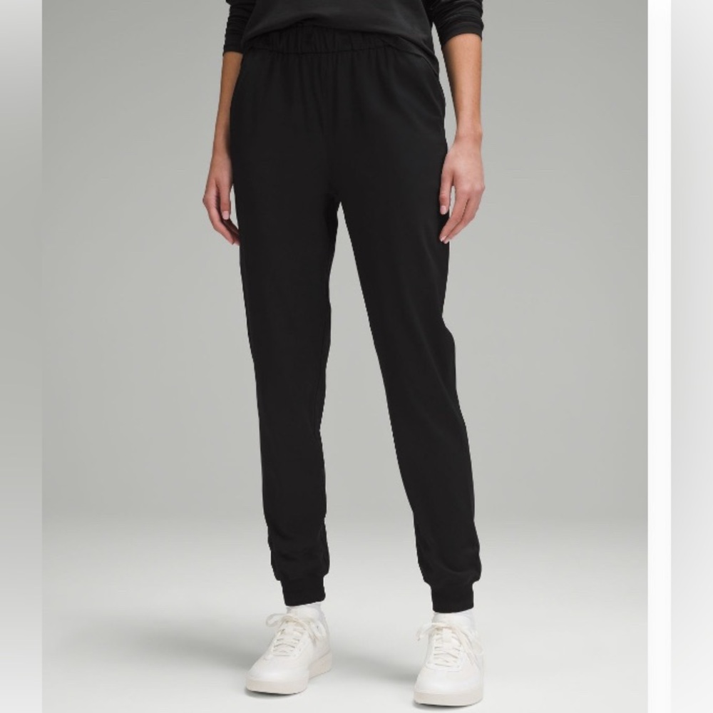 Lululemon Stretch High Rise Jogger Black Drawstring Pants